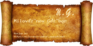 Milovánov Gábor névjegykártya
